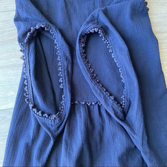 J. Crew Pom Pom Navy Beach Cover Up Tunic Top - Picture 14 of 14